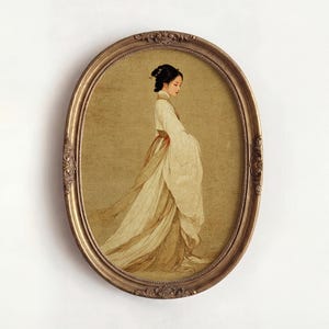 Ming Dynasty Hanfu Woman Art Print: Vintage Chinese Silk (Digital Download
