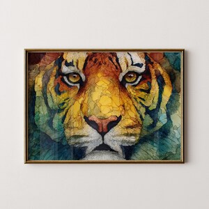 Abstract Tiger Art Print: Alcohol Ink Jungle Painting (Digital Download)