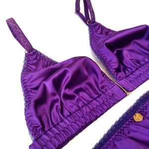 Aurora: Silk bra with embroidered straps image 4