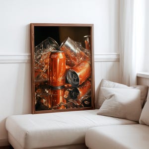 "Pedro Campos Inspirierter Fotorealismus Druck - ""Hyperrealistische Objekt Poster"" - Moderne Realismus Wanddeko - Realistische Sodadose Obst Kunstdruck."