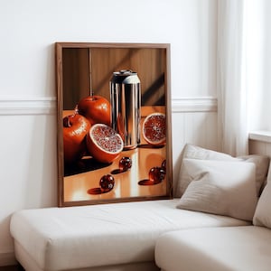 "Pedro Campos Inspirierter Fotorealismus Druck - ""Hyperrealistische Objekt Poster"" - Moderne Realismus Wanddeko - Realistische Sodadose Obst Kunstdruck."
