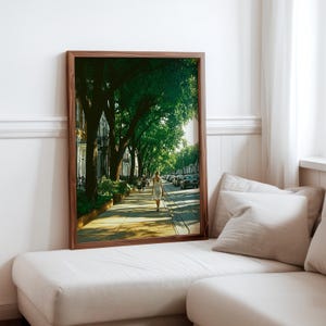 Poster inspiré de Robert Bechtle - sérénité de la banlieue - impression photoréalisme de voitures anciennes - scène de quartier réaliste - photoréalisme moderne