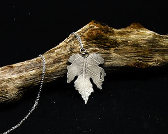 Handmade Sterling Silver Grape Vine Leaf Necklace, Sterling Silver Pendant