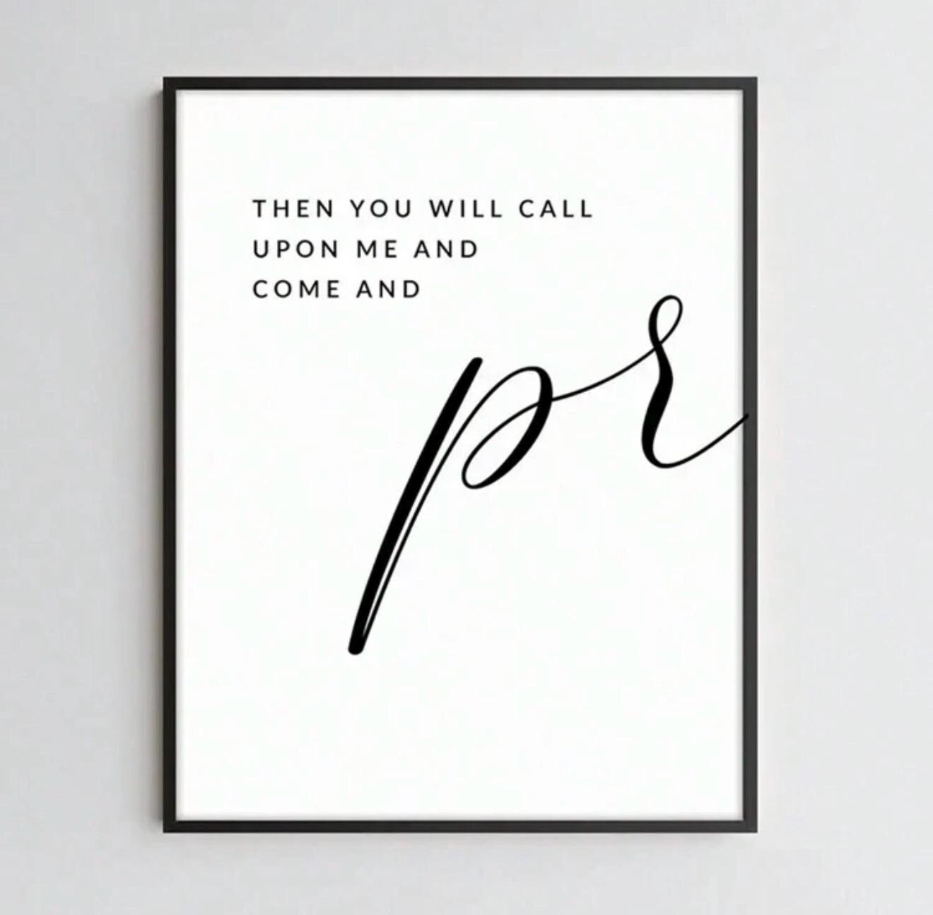 Christian Wall Art Set of 2 Pray Canvas Prints, Jeremiah 29:12 Bible ...