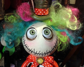 Big head Grimmy Hatter art doll MADE TO ORDER