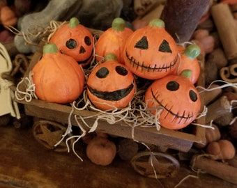 Ready to ship One Vintage style rusty wagon filled with pumpkins!