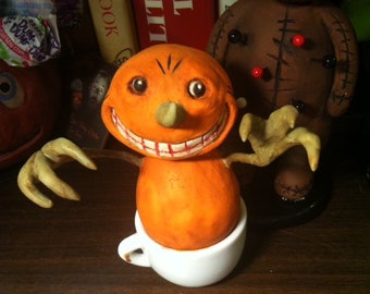 Halloween made to order pumpkin teacup monster