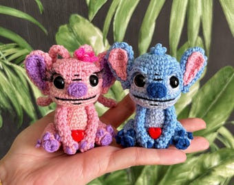 Angel & Stitch amigurumi figures