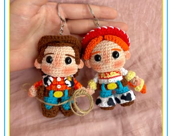 Toy Story Woody and Jessie amigurumi keychain & bag accessories