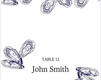 Austern Themed Tischkarten