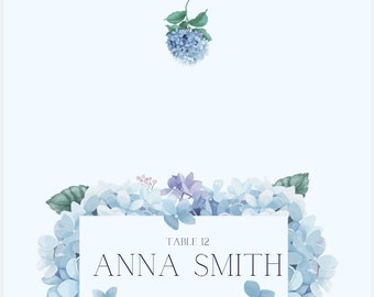 Hortensien-Tischkarten