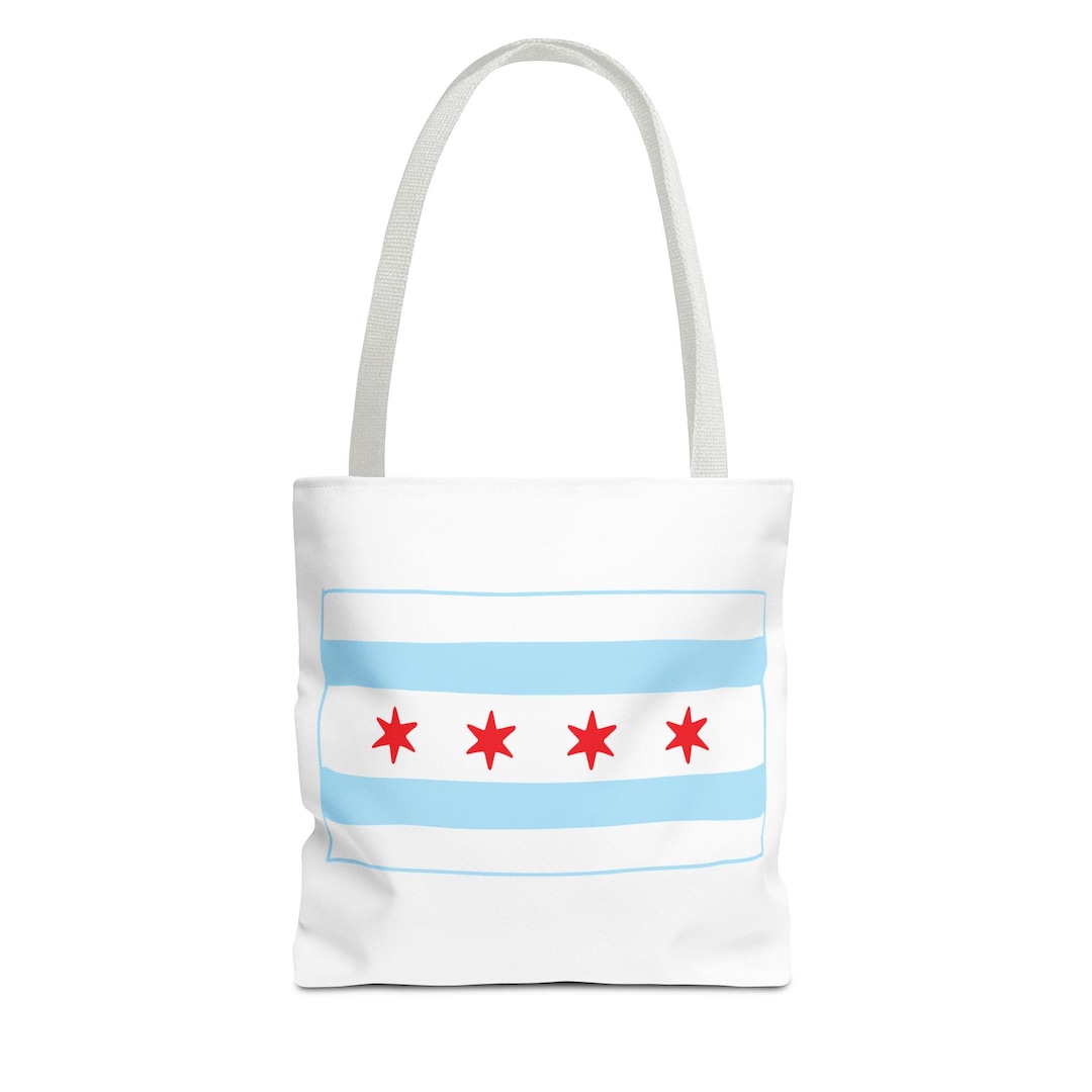 CafePress Chicago Flag Tote Bag - Natural Canvas Reusable Shopping Bag With Chicago Design