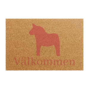 Dala Horse Swedish Scandinavian Doormat - Välkommen