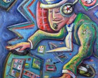 The Mixmaster - Custom Painted -  Limited Edition on Stretched Canvas by Jason Gluskin