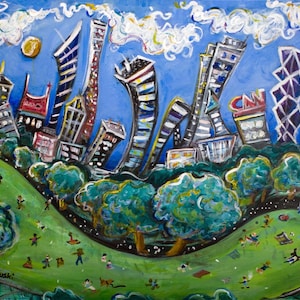 Central Park South - Stampa su carta da 24" di alta qualità di J. Gluskin di New York
