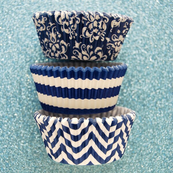 COLOR STAY Assorted Blue & White Cupcake Liners Standard Size 45 per pack