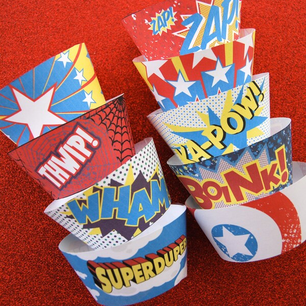 Super Hero PDF Printable Party Cupcake Wrappers  DIY