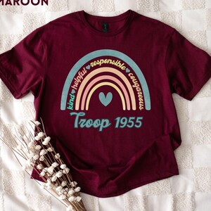 Custom Kind Helpful Responsible Courageous Camping T-shirt, Custom Camp Shirt, Camping Family Matching, Troop Shirt, Girls Camping Group Tee