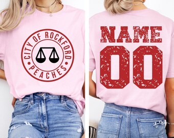 Rockford Peaches Costume shirt, Baseball Uniform, league of their own, baseball jersey shirt, Softball Team, Girls Halloween tee