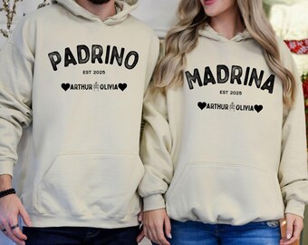 Custom Madrina Sweatshirt, Padrino Hoodie, Personalized Godparent Proposal Gift Sweater, Godmama Sweater, Godmom Goddad Godfather Crewneck
