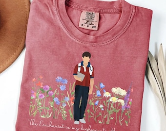 Catholic Saint Carlo Acutis Shirt Catholic shirt Floral Women Faith Tee All Saints Day Catholic Gift for Kids Eucharist Religious Shirt