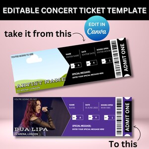 Custom Concert Ticket Template: Surprise Gift (Canva Editable, Printable)