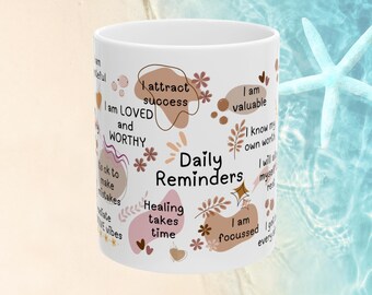 Self Love Mug Wrap: Daily Affirmations, Positive Vibes (PNG Digital Download)