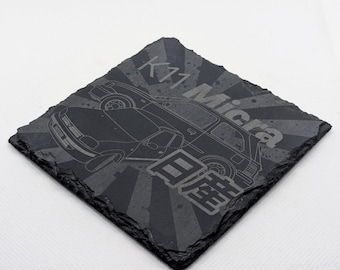 Nissan Micra K11 Japanese Style Slate Coaster | Custom Number Plate | JDM Car Gift