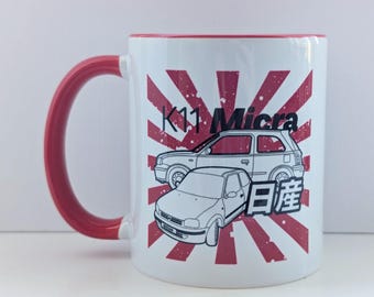Nissan Micra K11 Japanese Style Coffee Cup / Mug | Custom Number Plate | JDM Car Gift