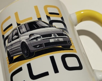Renault Clio MK2 Coffee Cup / Mug | Custom Number Plate | Euro Car Gift
