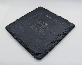 SpaceX Starship Slate Coaster | Unique Gift