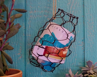 Wire Hanging Basket Handmade Decorative Country Rustic Vessel Vase