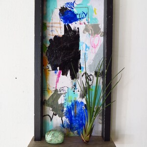 Abstract Painting Original, Framed with Shelf image 2