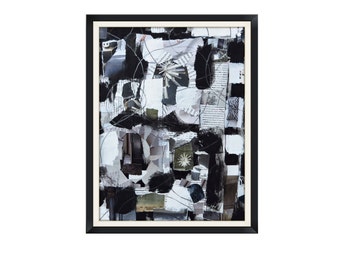 Abstract Collage Black and White Original