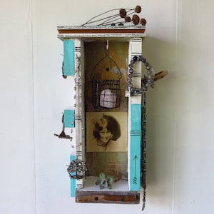 Jewelry Display, Boho, Wood, Shadow Box, Wall Hanging