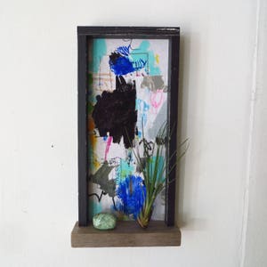 Abstract Painting Original, Framed with Shelf image 1