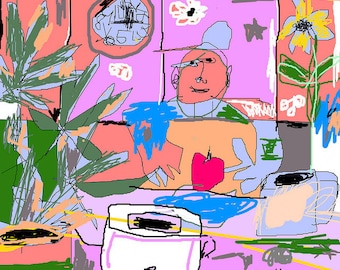 Folk Art, Digital Painting Instant, Download, Children's Decor