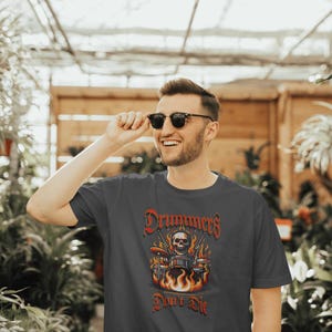 Drummers Never Die T-Shirt, Musician Tee, Drumming Gift, Drummer Shirt, Music Lover Top, Band Apparel