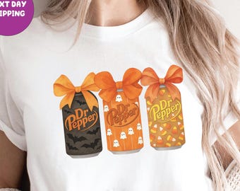 Comfort Colors® Halloween Dr Pepper Coquette Shirt Halloween Shirt Cute Dr Pepper Shirt drinking Dr Pepper Shirt spooky season halloween tee