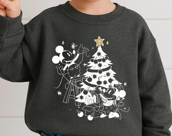 Minnie Mouse and friends Christmas sweatshirt Christmas Tree Sweatshirt Cute toddler christmas Sweater Minnie Xmas Sweater Cute gift