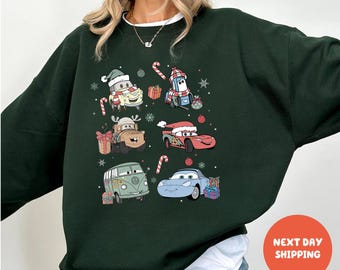 Lightning McQueen Christmas Sweatshirt Disney Cars Christmas Sweatshirt Xmas Cars sweatshirt McQueen and Friends Christmas Sweater Xmas Gift