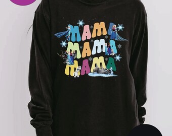 Disney Frozen Mama Shirt Princess Mom Shirt Snowman Mom Shirt Mother gift Disneyland Elsa and Mama Shirt Frozen Mama Shirt disneyland tee