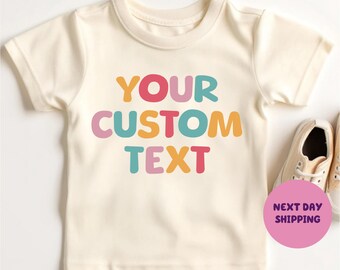 Custom Text Kids Shirt Personalized Kids Tee Your Custom Here Custom Your Text Toddler Shirt Text Photo Logo Printed Custom Baby Bodysuit
