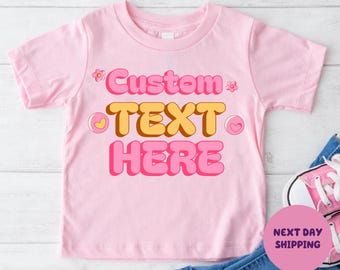 Custom Text Kids Shirt Personalized Kids Tee Your Custom Here Custom Your Text Toddler Shirt Text Photo Logo Printed Custom Baby Bodysuit