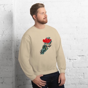Libanon Karte, arabischer Text, der Libanon ist stark, Habibi, Baumwolle, Klassisches Sweatshirt, Sand, Geschenke für sie, Geschenke für ihn