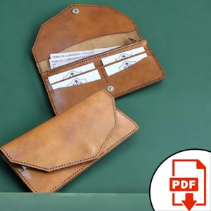 Leather Long Wallet Pattern - Leather Patterns - Pdf Pattern