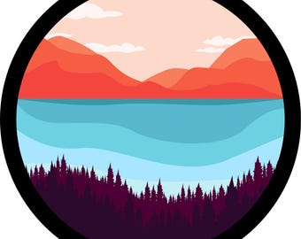 Artsy Mountain Range - Spare Tire Covers for all make and models. All tire sizes available, Made in USA. Backup camera available