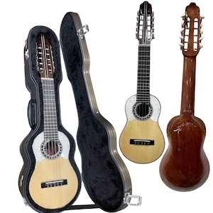 Professioneller Konzert Charango Einteiler Quina Quina – Ebenholz Griffbrett, Fichtendecke, weißes Perlmutt
