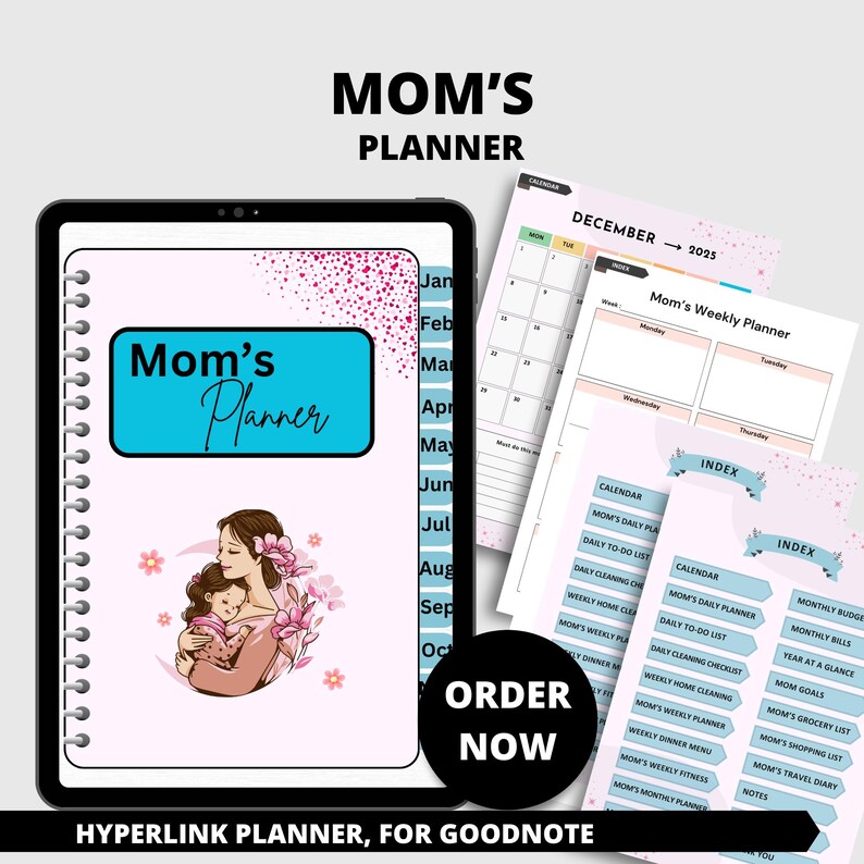 Mom Life Planner 2025 – Hyperlinked Digital Goodnotes Planner (ipad) - Etsy