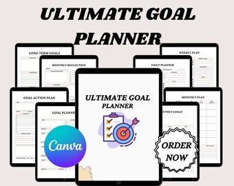 SMART Goal Setting Planner – Monthly, Weekly, Daily Action Tracker (Digital Download)